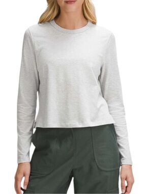 Lululemon Classic-Fit Cotton-Blend Long-Sleeve Shirt Heathered Ultra Light Grey